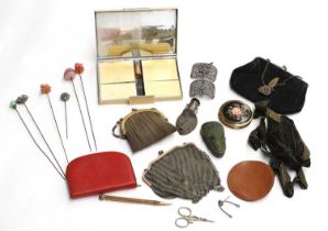 Early 20th Century Assorted Decorative Costume Accessories comprising a silver and gilt metal