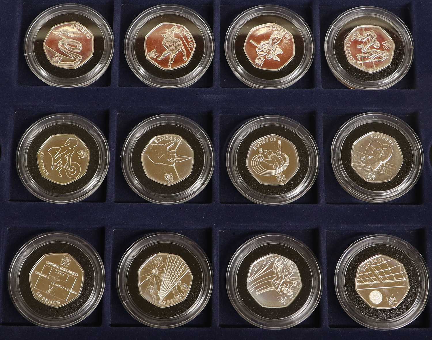 London 2012 Sports Collection, the complete set of 29 x sterling silver 50p coins, issued to - Image 4 of 6