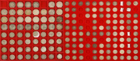 Collection of Threepences, Sixpences and Shillings, approx. 150 coins in total, all silver issues,