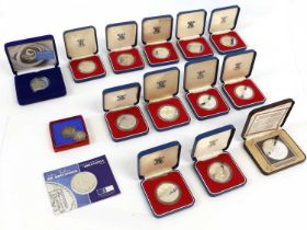 Assorted Silver Proof Crowns and Coins; comprising; 9x Queen Elizabeth II, Silver Jubilee Crowns,