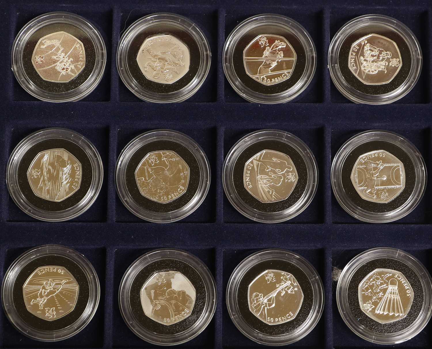 London 2012 Sports Collection, the complete set of 29 x sterling silver 50p coins, issued to - Image 3 of 6