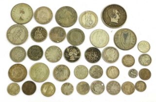 Mixed World Silver Coinage; 37 coins in total, comprising issues from; South Africa, Portugal,