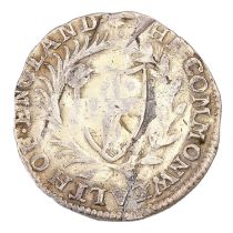 Commonwealth, Sixpence 1651, mm. sun (S.3219), gilded, thin crack at edge to right of date o/wise