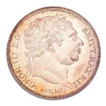 George III, Sixpence 1816 (S.3791), toned and Uncirculated