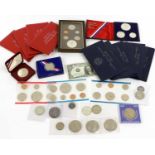 USA Interest, Mixed Lot; mixed coins, commemoratives, silver proofs and uncirculated sets, to