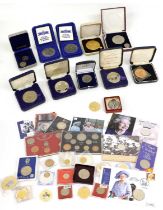 Mixed Lot of British and World Commemorative Coinage; comprising 12x assorted medals, 23x