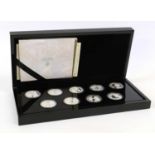 East India Company, Empire Collection 2019, 9 coin set, (each .999 silver, 38.6mm, 1oz), issued by
