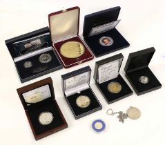 Mixed Lot of Silver Proof Coinage; 10 coins to include; 'The Jubilee Monarchs' 2-coin set, featuring