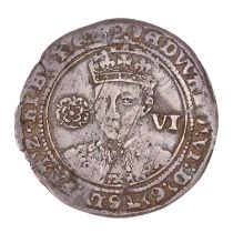 Edward VI, Sixpence, (2.86g), mm. tun, fine silver issue, facing bust with rose to left and value to