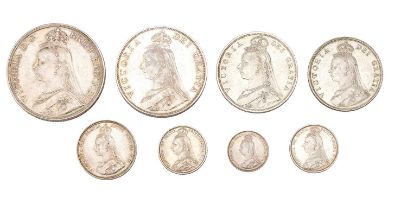 Collection of Victoria ‘Jubilee head’ 1887 Coins, comprising 8 coins: crown, double florin (Arabic