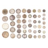 Assortment of Foreign Silver 19th Century Coinage, highlights include, British Ionian Islands, 30