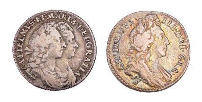 Willam and Mary, Sixpence 1693, WM in angles, (Bull, 869, ESC 1529, S.3438), Good Fine; and, William