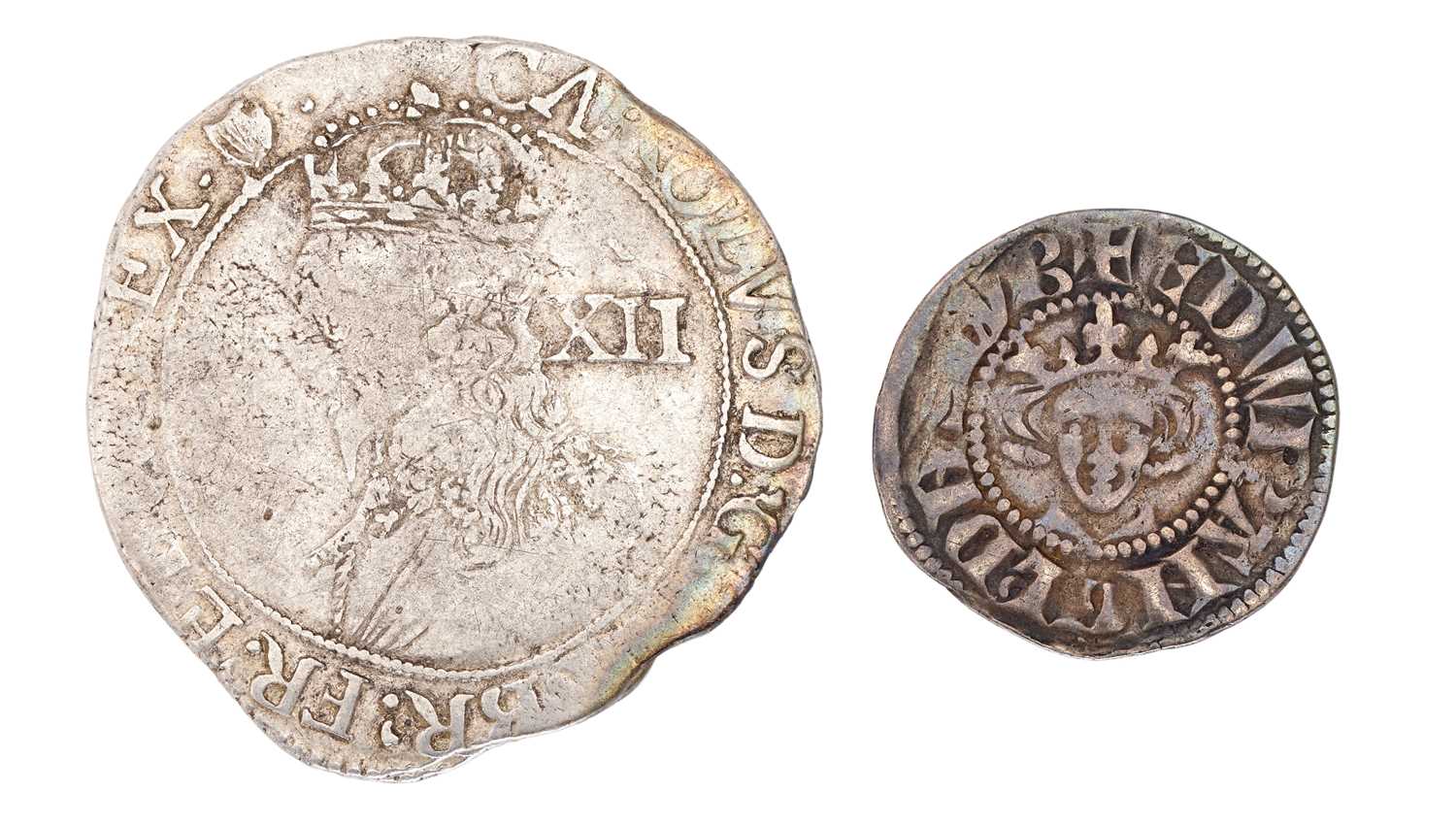 Charles I, Shilling, group D, mm. harp (S.2789), irregular flan o/wise Near Fine/Fine; together with