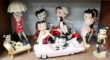 A collection of Betty Boop Composite figures, produced by King Features Syndicate (one shelf) Figure