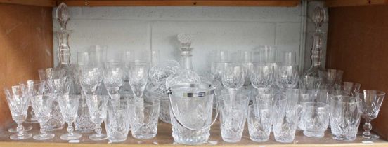 An Assembled Suite of Good Quality Glassware, including a pair of decanters, a single decanter, a