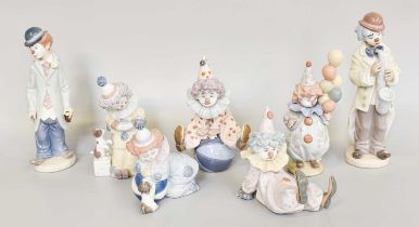 A Group of Lladro Clowns (one tray)