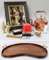 A Group of Miscellaneous Items, including a late 18th century papier mache box painted with a