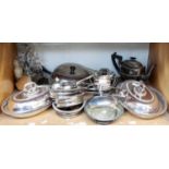 A Quantity of Silver Plated Items, including: Three Old Sheffield Decanter Stands, Cruet, Pair of