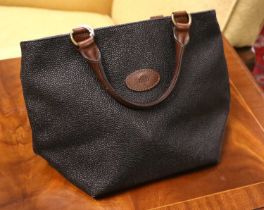 A Mulberry Black Scotch Grain Tote Bag, with leather handles and dust bag