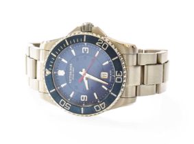 A Stainless Steel Automatic Calendar Centre Seconds Victorinox "Swiss Army" Wristwatch, with