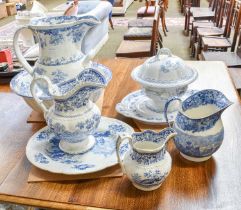 An Early 19th century Opaque China Large Wash Jug, printed in underglaze blue, with the Chinese