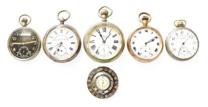 A Zelcon "Roulette Wheel" Form Pocket Watch, together with a G.S.T.P Military Pocket Watch, Silver