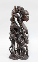 A Makonde Tree of Life Carved Ebony Figure, 36cm