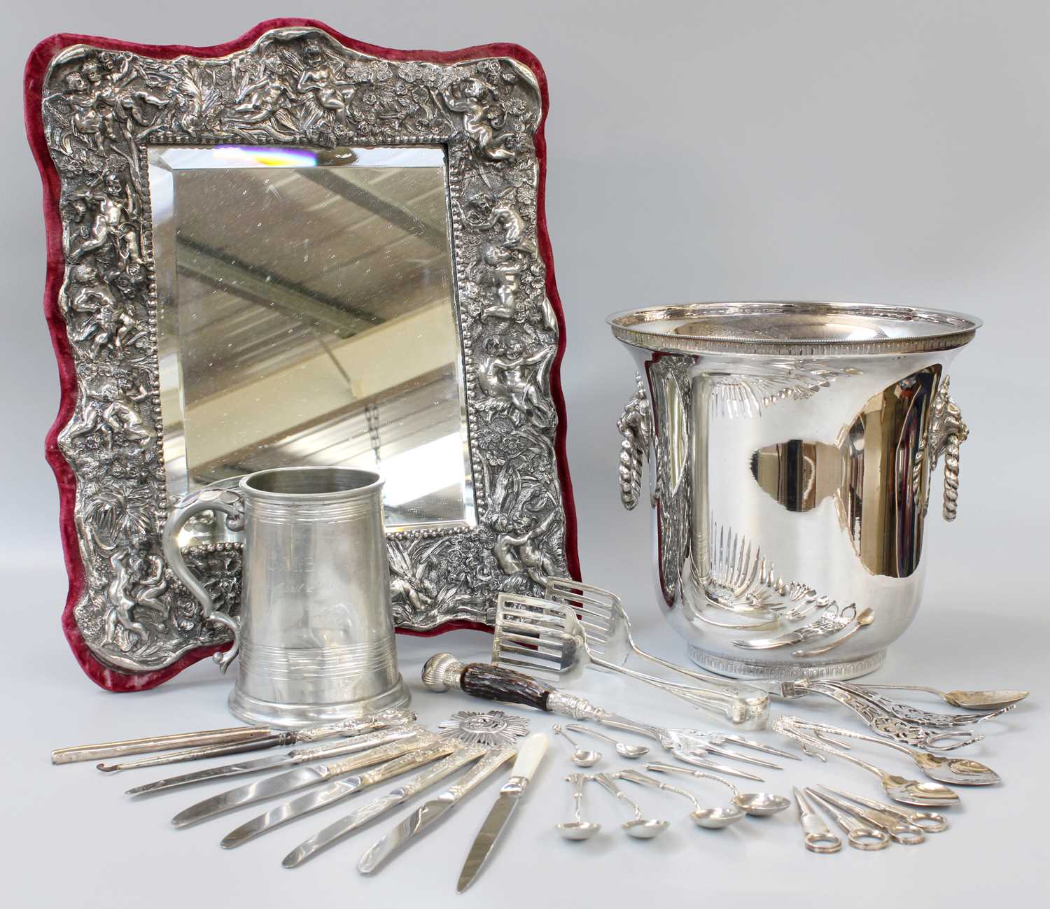 Various Silver Plated Items, including a pair of bottle coasters, an ice bucket, a relief - Image 2 of 3