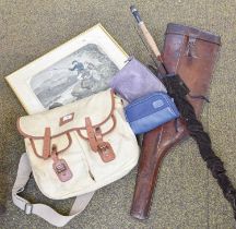 A House of Hardy Canvas and Leather Fishing Bag and Contents, including: an Intrepid reel, flies