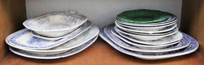 A Collection of South Yorkshire Blue and White Pottery, including Bramled, Don and Twigg, together