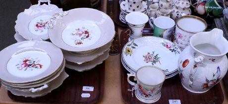A Pair Chamberlains Worcester Porcelain Dessert Plates, moulded and painted with flowers,