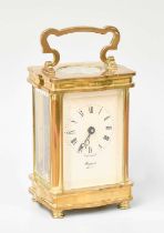 A Rapport Brass Carriage Timepiece, with key