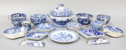 A Quantity of Early 19th century English Pearlware, including a Don Pottery saucer in the Turkey