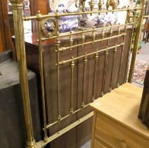 A 20th Century Brass Double Bedstead, 139cm by 210cm by 158cm