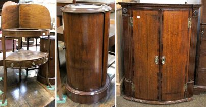 A Victorian Mahoany Marble Top Pedestal Pot Cupboard, 35cm by 72cm; together with a George III