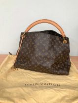 Louis Vuitton Large Artsy Monogram Canvas Bag, gold-tone hardware, leather short shoulder strap with