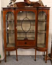 An Edwardian Inlaid Mahogany Display Cabinet, 123cm by 40cm by 183cm