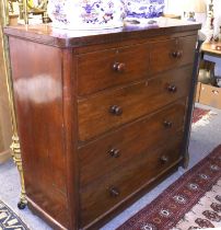 A Victorian Mahogany Four Height Chest of Drawers, 117cm by 49cm by 117cm
