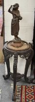 A 19th Century Chinese Carved Hardwood Two-Tier Stand, 46cm by 76cm and A Spelter Figure, Fourmi,