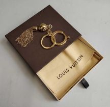 Louis Vuitton Gilt Metal Glitter Ball Key Fob/Bag Charm, with a multi-bead tassel trim, together
