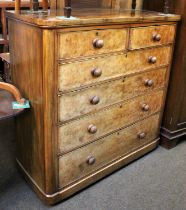 A 19th Century Walnut Five Height Straight Front Chest of Drawers, 120cm by 51cm by 120cm