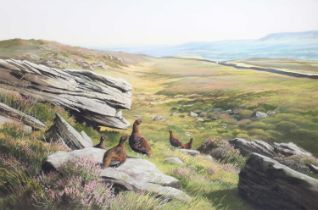 Robert Nicholls (Contemporary) "The Greets, Askrigg" Signed and dated (19)89, pastel, together