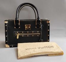 Louis Vuitton Le Fabuleux Handbag in black suhali leather edged with cream leather, gold-tone
