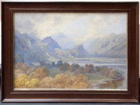 Attributed to Samuel Bourne (1834-1912) Extensive Lakeland landscape with white house amongst