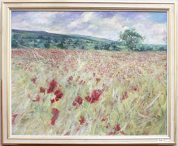 Mike Jones Poppy Field Signed, oil on canvas, 79.5cm by 99.5cm Provenance: Look Gallery, Helmsley
