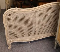 A Painted French Bergere Double Bed Frame, 187cm by 204cm by 114cm The bed of comprises of,