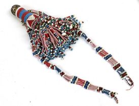 A Late 19th Century Sotho Tribe Beadwork Initiation Doll, South Africa, worked with red, white,