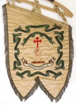 A Late 19th Century Bagpipe Banner to 72nd Duke of Albany's (1st Seaforth Highlanders), in cream