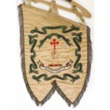 A Late 19th Century Bagpipe Banner to 72nd Duke of Albany's (1st Seaforth Highlanders), in cream
