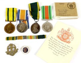 A First/Second World War Group of Four Medals, awarded to 1390 CPL.J.J.FOX, MIDD'X R., comprising